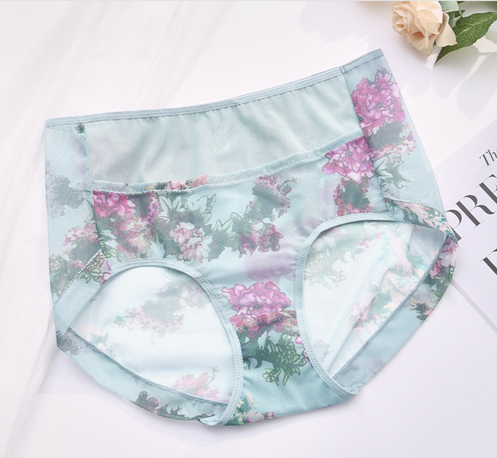 Ice Silk Lace Cooling Comfort Underwear-Oceanic Blue