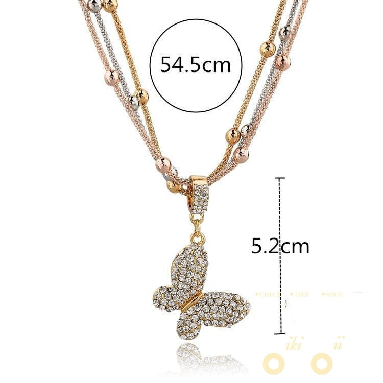 Gold Plated Butterfly Necklace - WikiWii