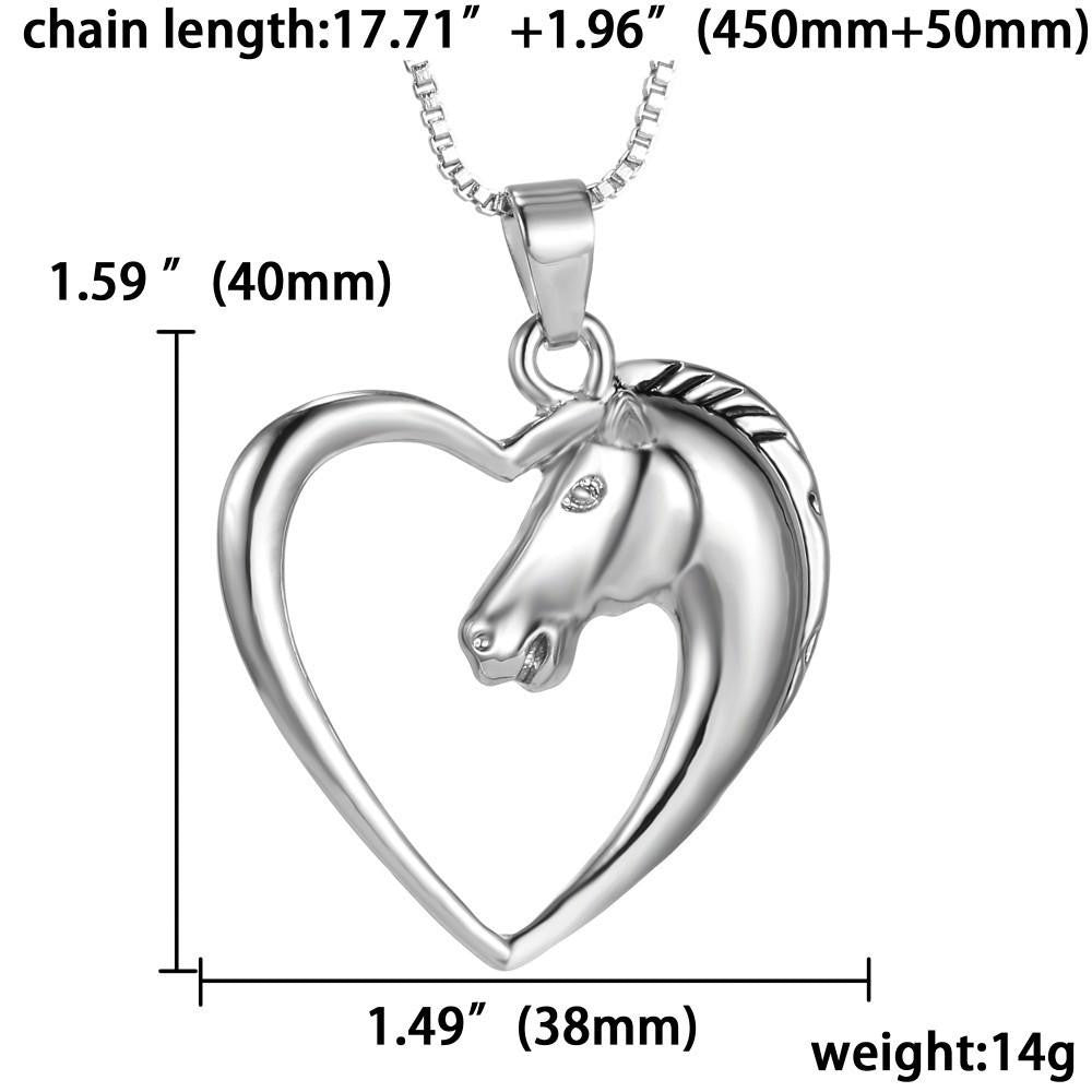 Horse in Heart Shape Necklace - WikiWii