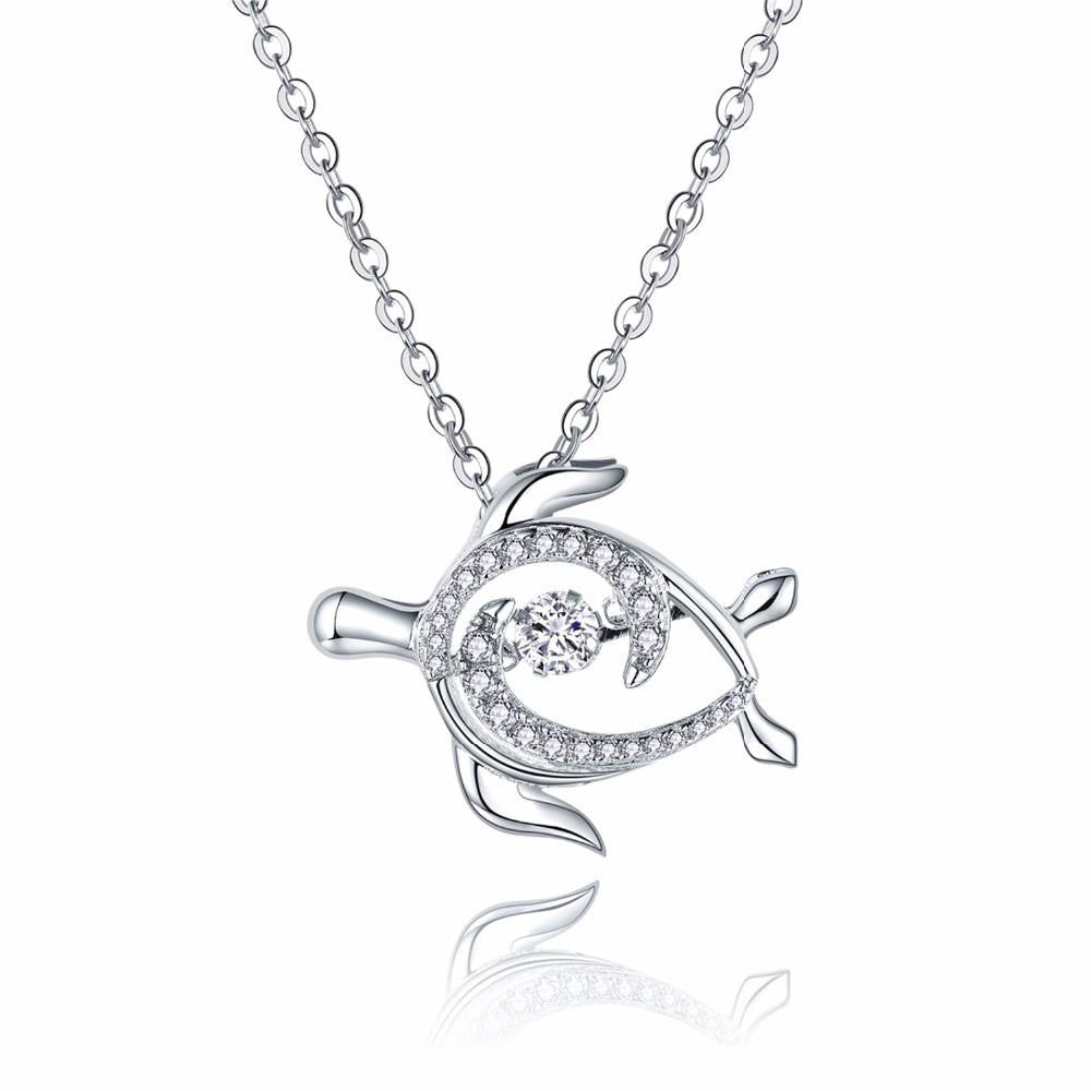 925 Sterling Silver Sea Turtle Necklace - WikiWii