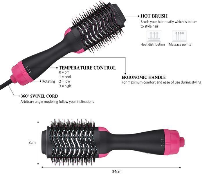 Hair Dryer Brush 2 In 1 Hair Straightener - WikiWii