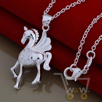 925 Sterling Silver Horse Necklace - WikiWii