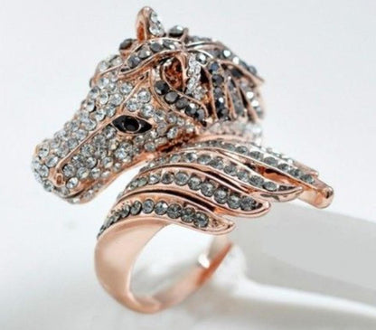 Rose Gold Plated Horse ring - WikiWii