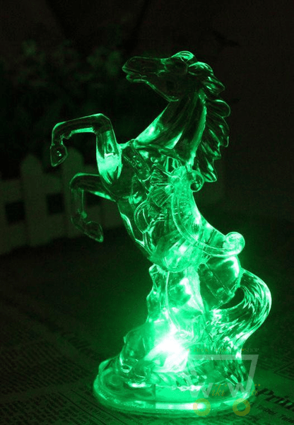 Acrylic Horse LED Night Light-Auto Color Changing - WikiWii