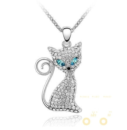 Austria Crystal Platinum Plated Eyes Cat - WikiWii