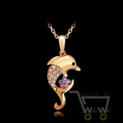 18 Kg Real Gold Plated Dolphins With Cute Flower - WikiWii