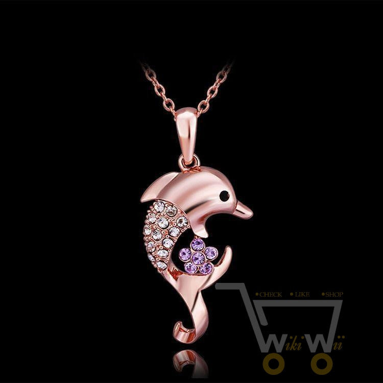 18 Kg Real Gold Plated Dolphins With Cute Flower - WikiWii