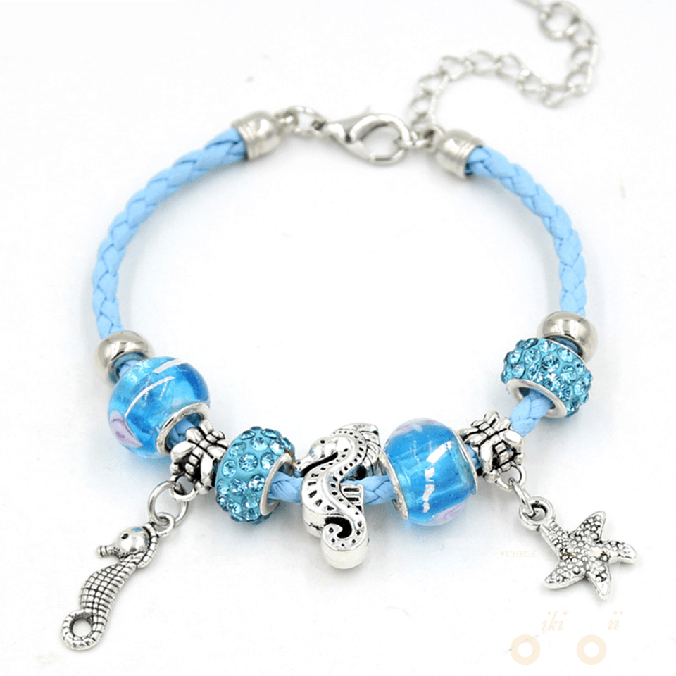 Light Blue Starfish and Sea Horse Bracelets - WikiWii