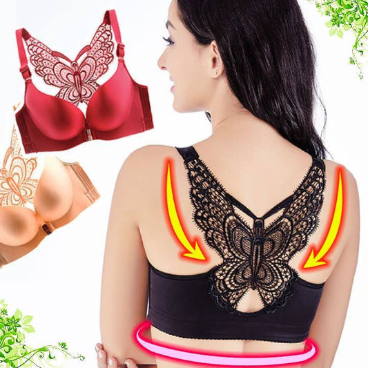 Handmade Butterfly Embroidery Wireless Bra - WikiWii