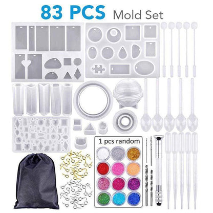 DIY Crystal Glue Jewelry Mold 83 -229 Pcs Set - WikiWii