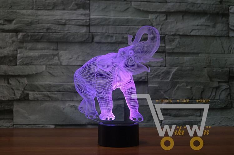 Baby Elephant Table Lamp -7 colors in one item - WikiWii