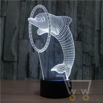 Acrylic Dolphin Colorful LED Night Light - WikiWii