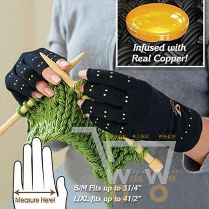 Copper Compression Therapy Hand Gloves - WikiWii