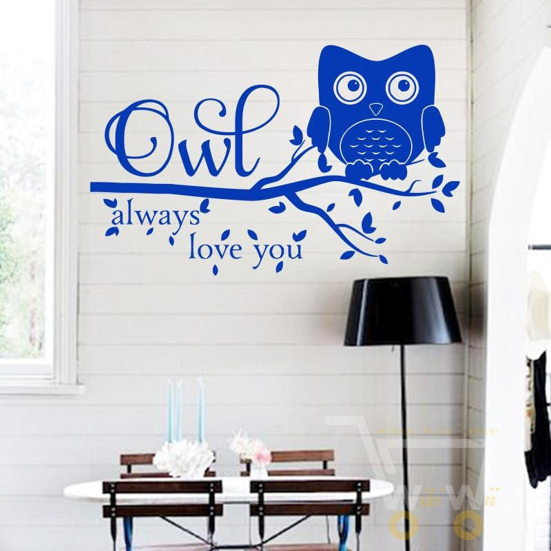 always love you owl wall sticker , waterproof home decoration - WikiWii