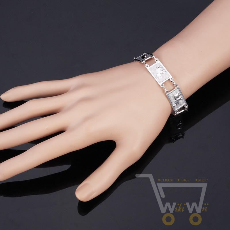 18K Gold/ Platinum Plated Elephant Bracelet - WikiWii