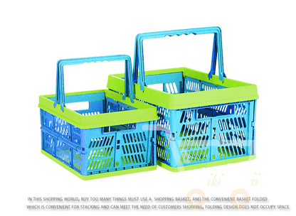 Folding Plastic Basket with handles - WikiWii