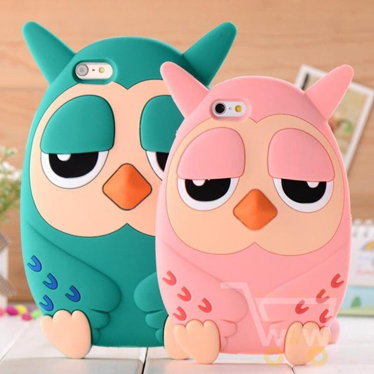 3D owl phone case for iphone 4 / 4s/  5 / 5s 6 / 6 plus Cartoon silicone mobile phone case - WikiWii