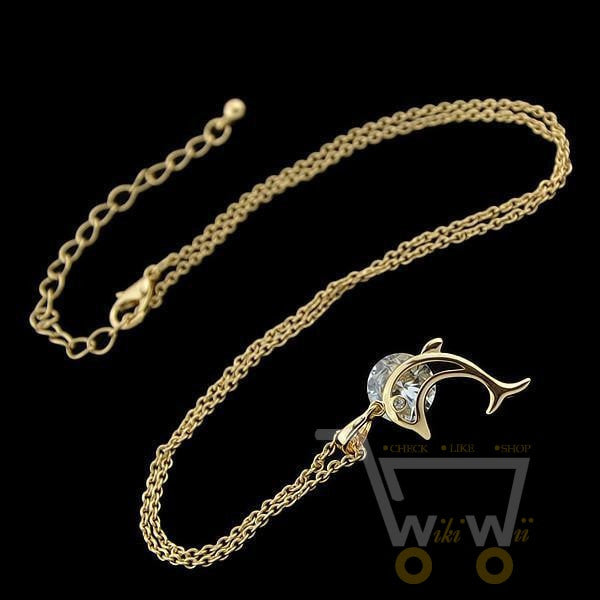 18Kg Gold Plated Dolphin  Necklace - WikiWii