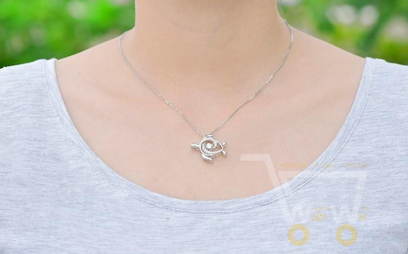 925 Sterling Silver Sea Turtle Necklace - WikiWii