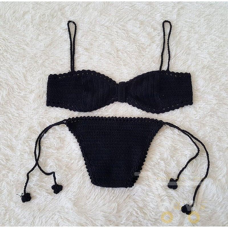 knitted Crochet Swimsuit Bikini - WikiWii