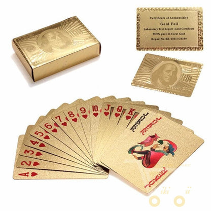 24K Gold Plated Playing Card With Wooden Box - WikiWii