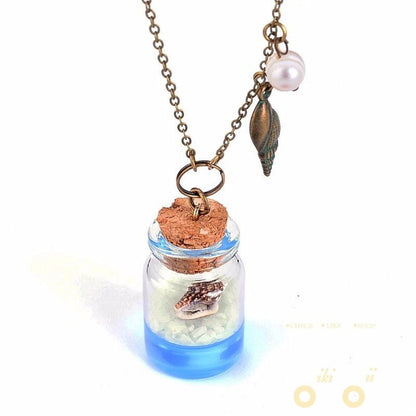 Luminous Conch Crystal Glass Necklace - WikiWii