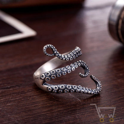 Titanium Octopus Ring - WikiWii