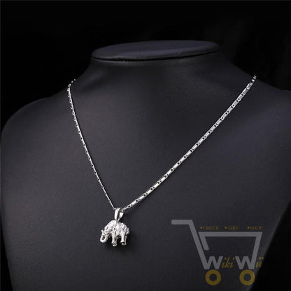 18K Gold/Platinum Plated Elephant Crystal Necklace - WikiWii