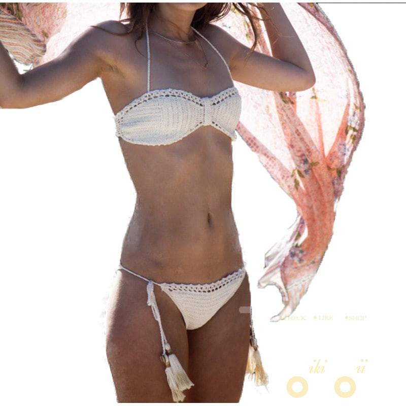 knitted Crochet Swimsuit Bikini - WikiWii