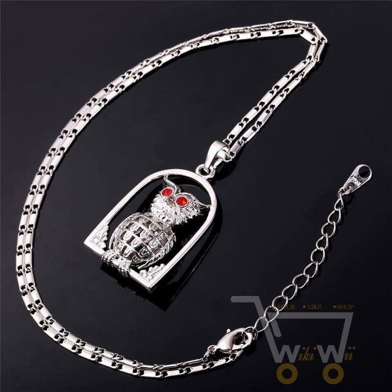 18K Gold/Platinum Plated Fashion Jewelry Owl Necklace - WikiWii