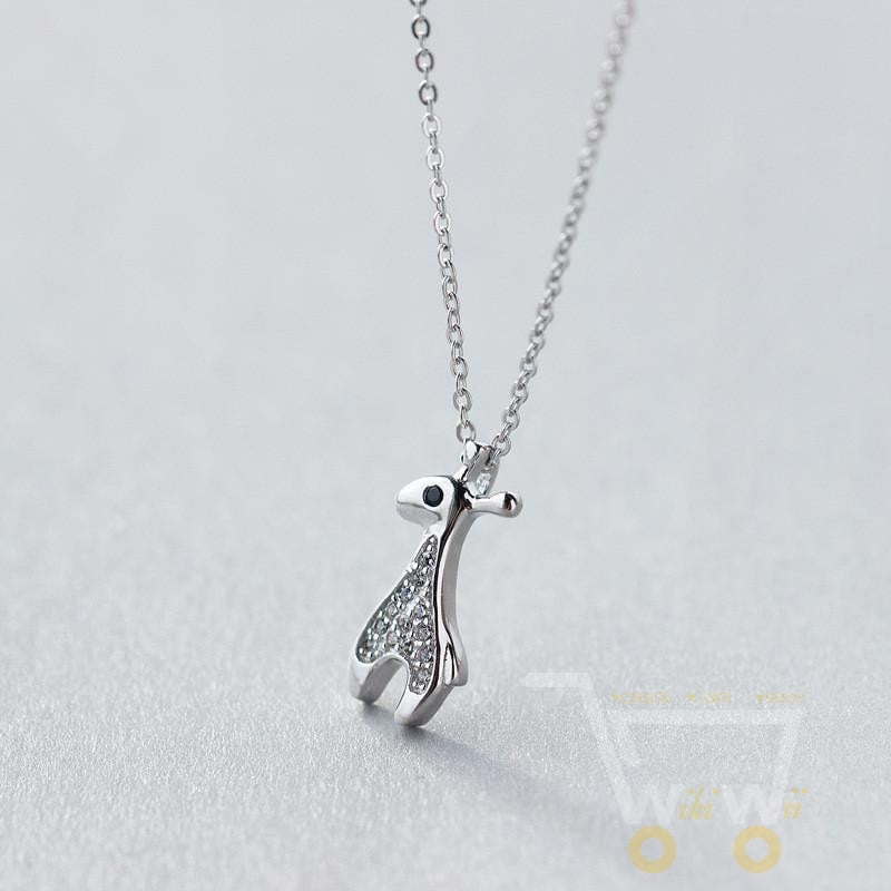 925 Sterling-Silver-Jewelry Crystals  Giraffe Necklace - WikiWii