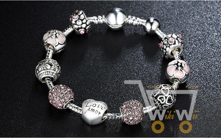 Pink Beads Charm Bracelet - WikiWii