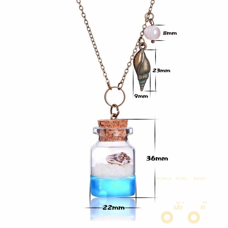 Luminous Conch Crystal Glass Necklace - WikiWii