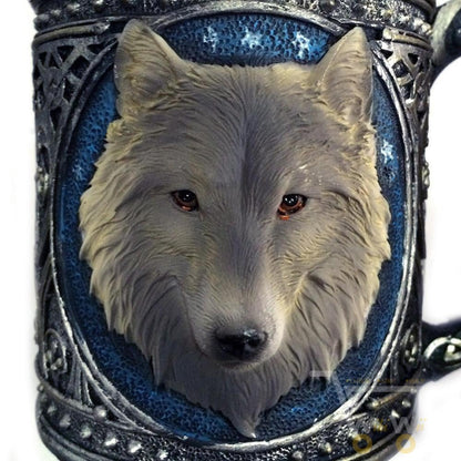 3D Stainless Steel Wolf Mug - WikiWii