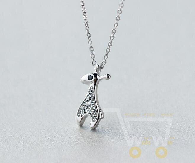 925 Sterling-Silver-Jewelry Crystals  Giraffe Necklace - WikiWii