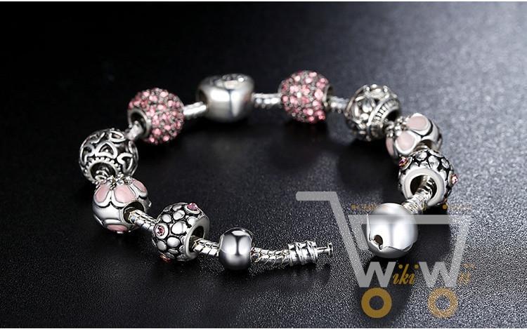 Pink Beads Charm Bracelet - WikiWii