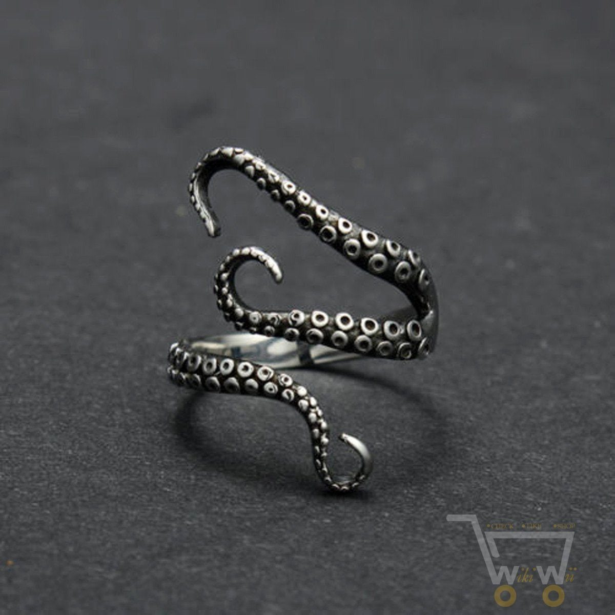 Titanium Octopus Ring - WikiWii