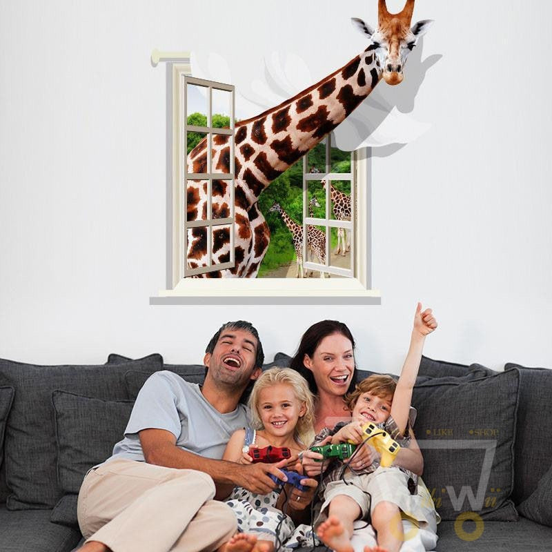 3D Giraffe wall sticker - WikiWii