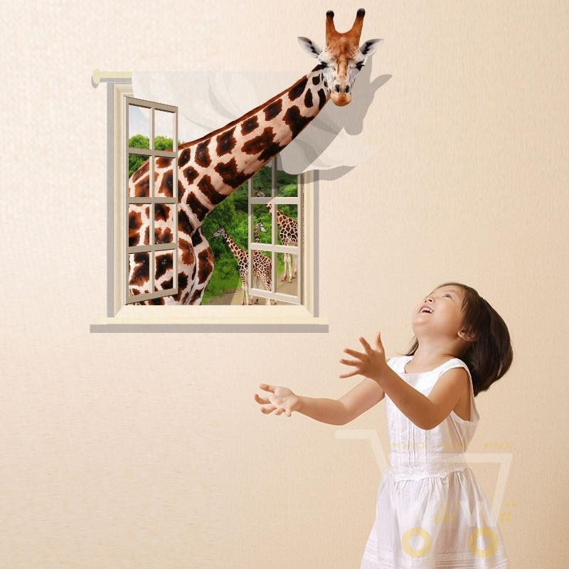 3D Giraffe wall sticker - WikiWii