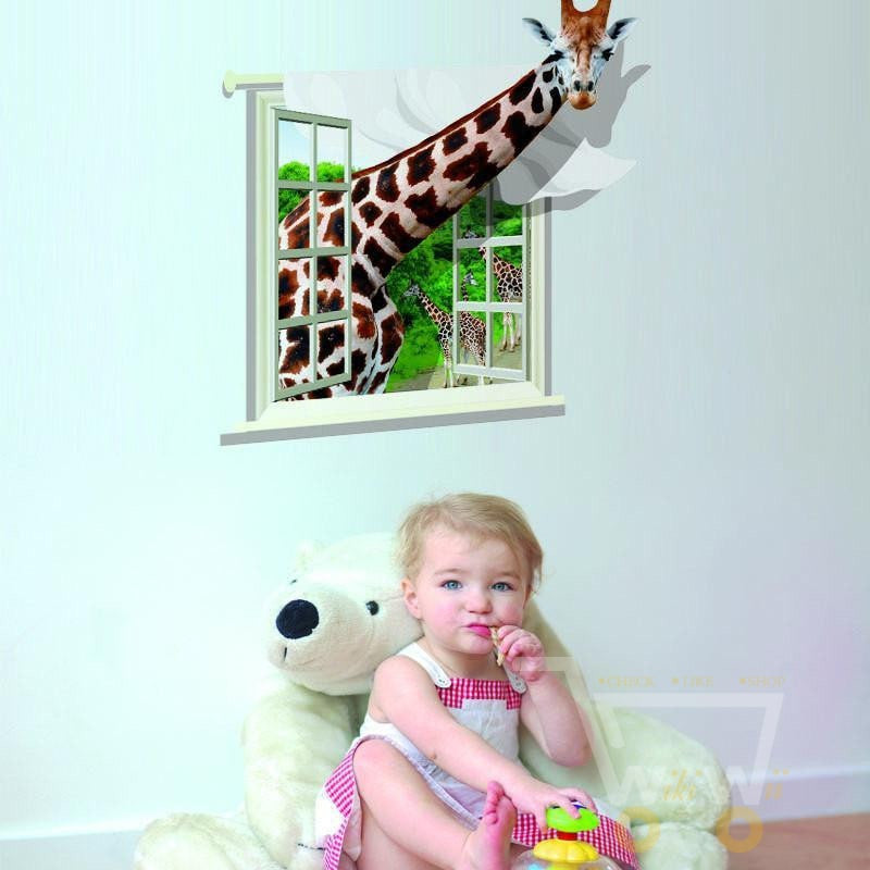 3D Giraffe wall sticker - WikiWii