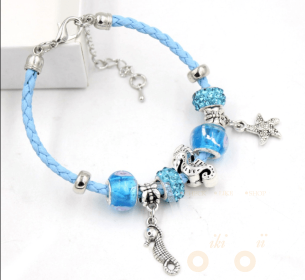 Light Blue Starfish and Sea Horse Bracelets - WikiWii