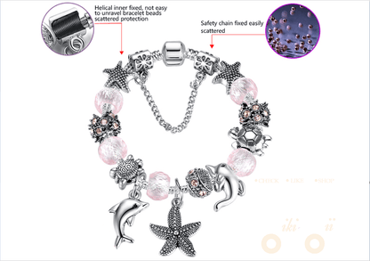 Pink Starfish Charm Bracelet - WikiWii