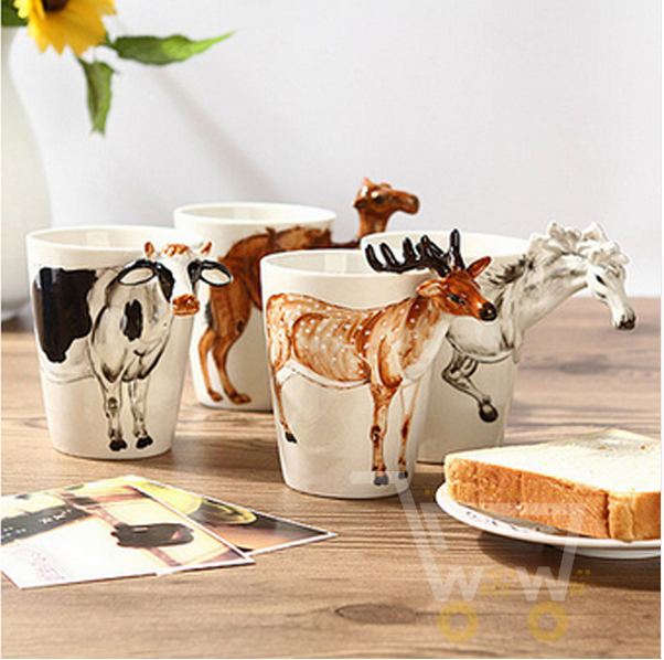 3D Animal Shape Ceramic Mug - WikiWii