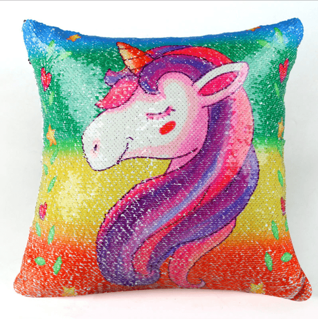 Unicorn sequin pillow - WikiWii