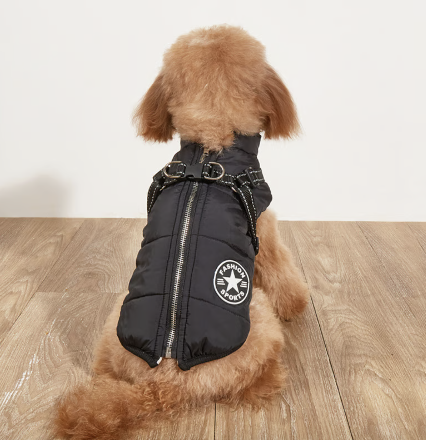 Waterproof Winter Dog Jacket with Built-in Harness