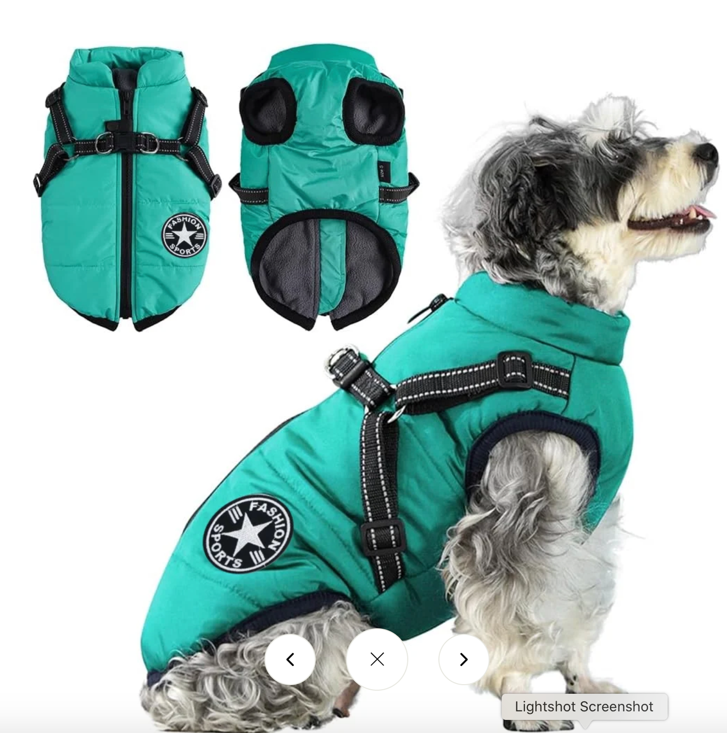 Waterproof Winter Dog Jacket with Built-in Harness