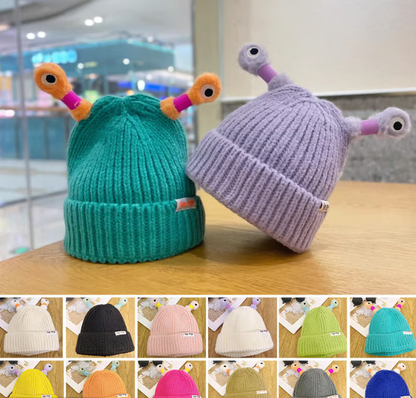 🔥Winter Parent-Child Cute Glowing Little Monster Knit Hat