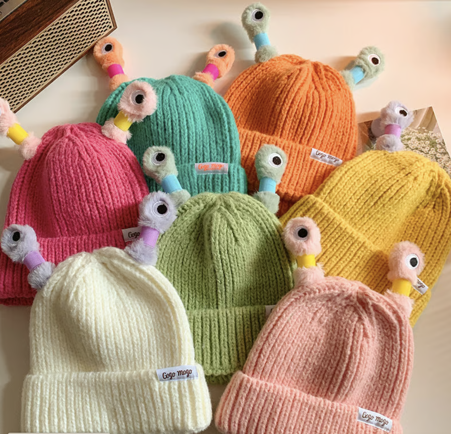 🔥Winter Parent-Child Cute Glowing Little Monster Knit Hat