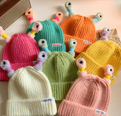 🔥Winter Parent-Child Cute Glowing Little Monster Knit Hat