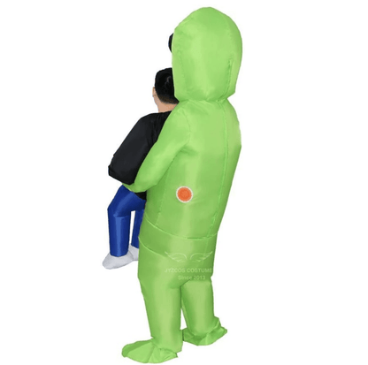 Green Alien Carrying Human Costume - WikiWii